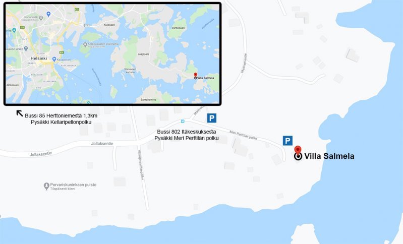Villa Salmela kartalla