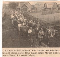 Kannaksen linnoittajia Raivolassa vuonna 1939.