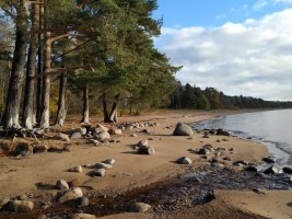 Terijoen rantaa Suomenlahdella (Terijoki coast in the Gulf of Finland)