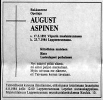Aspinen August