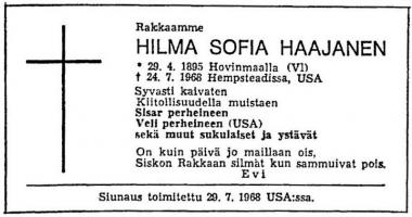 Haajanen Hilma