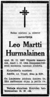 Hurmalainen Leo Martti