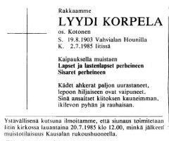 Korpela Lyydi