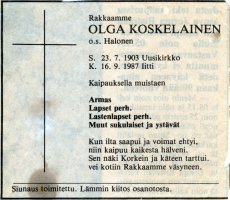 Koskelainen Olga