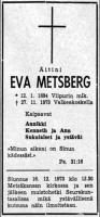 Metsberg Eva