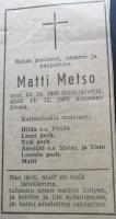 Metso Matti, Lauri Metson isä (Vanhakylä), lehtileike Iitin Seutu 1962 (Sirkku Lehto)