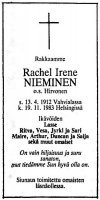 Nieminen Rachel