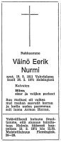 Nurmi Väinö Eerik