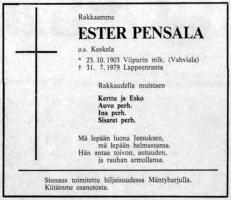 Pensala Ester