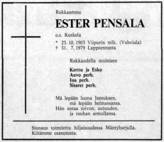 Pensala Ester