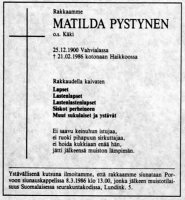 Pystynen Matilda