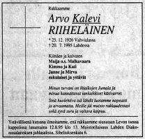 Riiheläinen Arvo Kalevi
