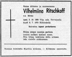 Ritschkoff Vilhelmiina