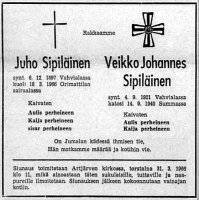 Sipiläinen Juho ja Veikko