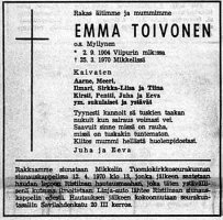 Toivonen Emma