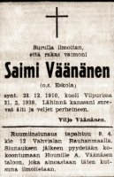 Väänänen Saimi (Houni 43 Päivärinta)