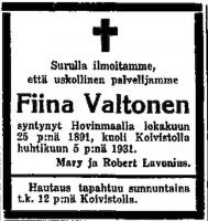 Valtonen Fiina
