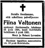 Valtonen Fiina