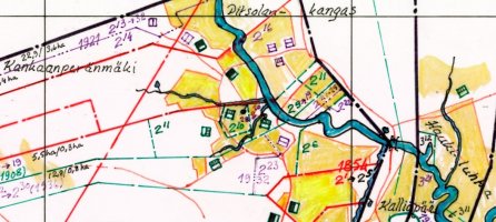 Mikkolan jaossa v.1905 erotettiin mm. tila RNo 2:7, joka jaettiin edelleen vuonna 1908. Yksi muodostetuista tiloista on RNo 2:10 Harjula ja sen saa ’Keller Martti’ Eerikinpoika Joukainen s.1861. Viittaus kellariin johtui siitä, että Martin tupa rajoittui Harjun tilaan ja Harjun iso maakellari oli Martin talon kohdalla.  