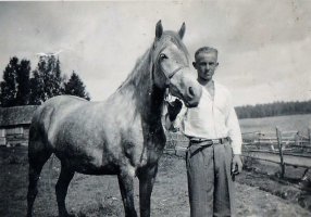 Esikoispoika Toivo Sulo ja hevonen