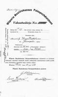 Hugo Koskelaisen vakuutuskirja. 
