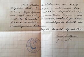 Anttolaisen perhe oli evakossa Pöytyällä