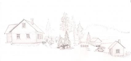Suurpeltolan rakennuksia 1930-luvulla lännestä päin katsottuna 