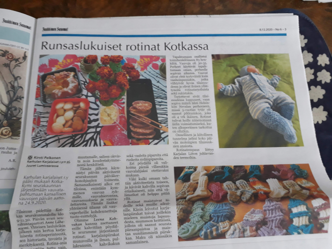 Lehtijuttu rotinoista.