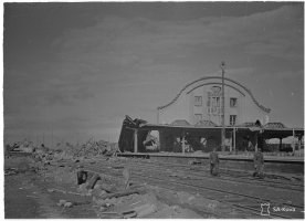 7. Viipurin aseman pystyyn jäänyt seinä, 30.8.1941 (SA-kuva)