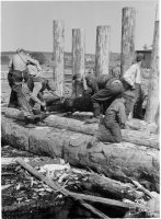 5. Läskelän sillan jälleenrakentamistyö käynnissä, 24.7.1941 (Esko Manninen, valokuvaaja, SA-kuva)